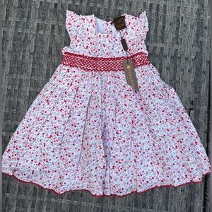 Charming Floral White and Pink Kids Dress